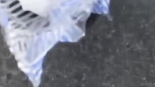 Japanese schoolgirl caught peeing in public by voyeur