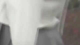 Japanese schoolgirl caught peeing in public by voyeur