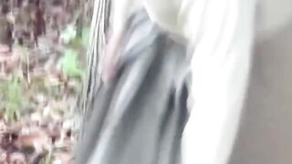 Japanese schoolgirl caught peeing in public by voyeur