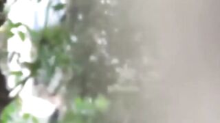 Japanese schoolgirl caught peeing in public by voyeur