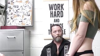 Petite Sera Ryder blows officer in threesome blowjob action