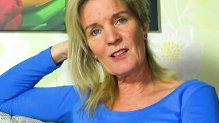 Older German vulgar housewife tries a solo masturbation casting