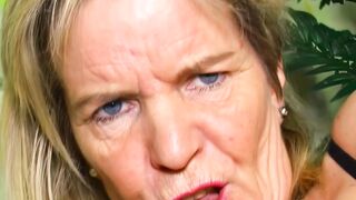 Older German vulgar housewife tries a solo masturbation casting