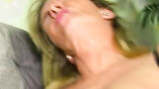 Older German vulgar housewife tries a solo masturbation casting