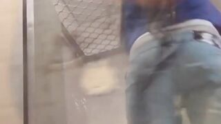 Bound Japanese girls peeing in pants unaware