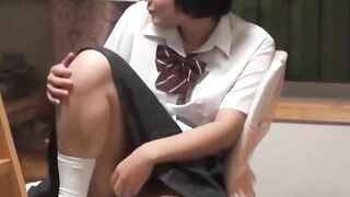 Japanese girl gets playful in hostel on secret recording