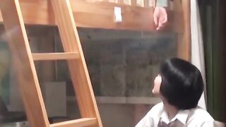 Japanese girl gets playful in hostel on secret recording