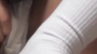 Japanese girl gets playful in hostel on secret recording