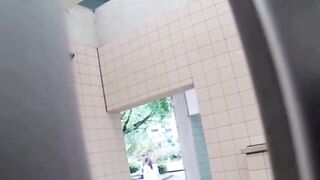Tokyo ladies peeing on public toilet caught on camera