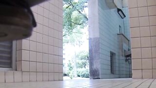 Tokyo ladies peeing on public toilet caught on camera