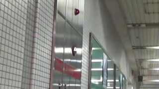 Watch Japanese women relieve themselves in a public toilet