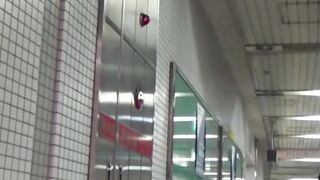 Watch Japanese women relieve themselves in a public toilet