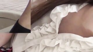 Watch Japanese women relieve themselves in a public toilet