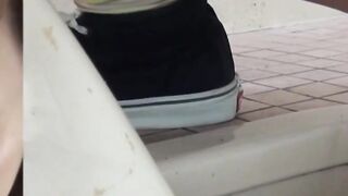 Watch Japanese women relieve themselves in a public toilet
