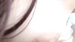 Naughty Japanese girl rubbing pussy on knobby bump