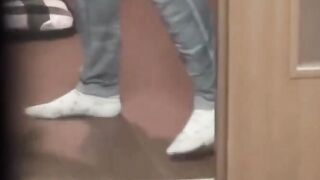 Japanese couple shares an intimate moment while watched