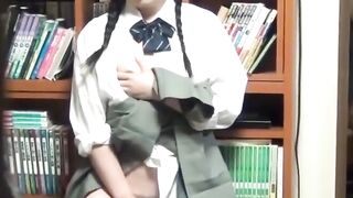 Japanese couple shares an intimate moment while watched
