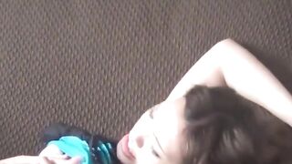 Japanese temptress explores her body believing she's hidden