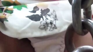 Kinky Asian girl peeing relentlessly in public