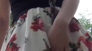 Kinky Asian girl peeing relentlessly in public