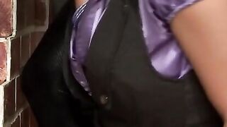 Elegant babe sucks and fucks