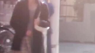Street squatters pee in secluded alley and walk off wet