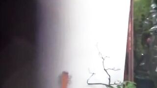 Street squatters pee in secluded alley and walk off wet