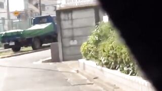 Street squatters pee in secluded alley and walk off wet