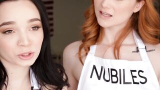 Petite babes Scarlet Skies and Selina Imai has perfect cock riding skills