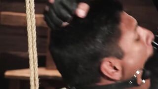 Dominant DILF Brogan fisting and barebacking restrained Apollo Fates