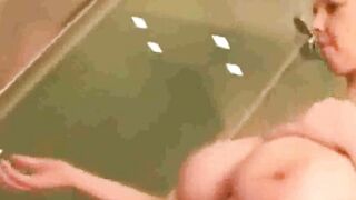 busty Stepmom teasing after caught me peeking