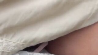 Pretty Tokyo girl rides a playground climber and pees after