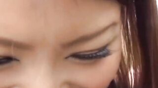 Pretty Tokyo girl rides a playground climber and pees after