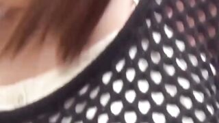 Pretty Tokyo girl rides a playground climber and pees after
