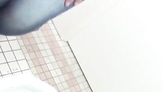 Closeup of young Japanese girls enjoying their peeing moments