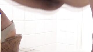 Closeup of young Japanese girls enjoying their peeing moments