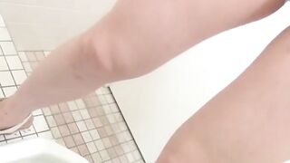Closeup of young Japanese girls enjoying their peeing moments