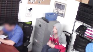 Teen with big ass caught shoplifting gives blowjob