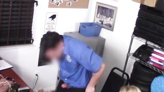 Teen with big ass caught shoplifting gives blowjob