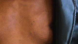 Petite ebony MILF exposing black booty and hot babe dancing passionately