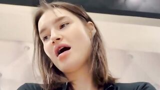 Amateur cowgirl ride gigantic cock, Olivia Moore enjoys messy sex!