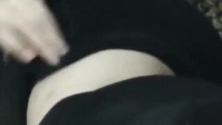 Japanese woman unknowing as she entertains herself on tape