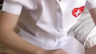 Kinky Asian nurse teasing her patient and peeing all over him