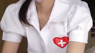 Kinky Asian nurse teasing her patient and peeing all over him