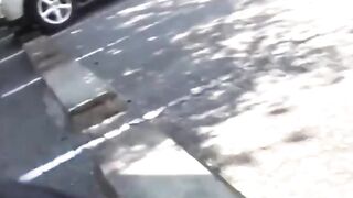 Pretty Asian lifts skirt and floods rack with golden piss