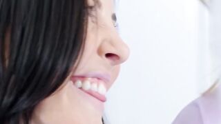 Very big mature cock pierced into Dylan Moore and Theodora Days tight vags