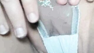 Massaging clit of my pierced pussy (close up)