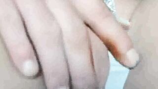 Massaging clit of my pierced pussy (close up)