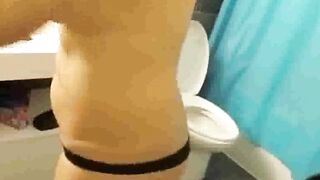 Asian stepmom, firm tits, big nipples (voyeur)