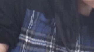 Japanese girl indulges in herself while a voyeur takes it all in